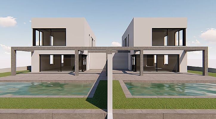 Moderna Casa en construcció al canal a la venda a Empuriabrava.( B )