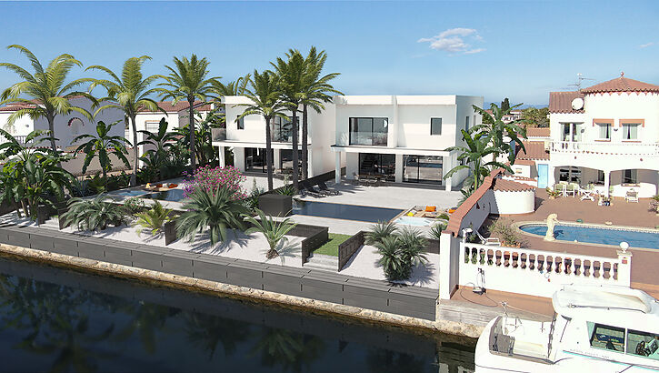 New modern canal houses for sale in Empuriabrava ( B )