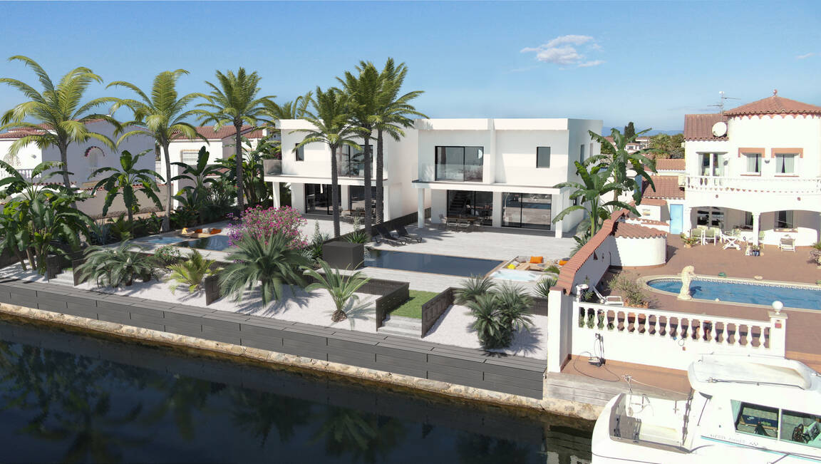 New modern canal houses for sale in Empuriabrava ( B )