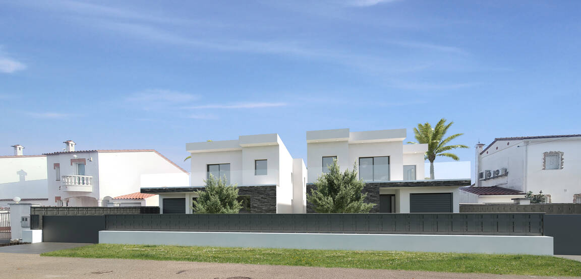 Neubau von 2 Häusern im modernen Stil zu verkaufen Empuriabrava ( B )